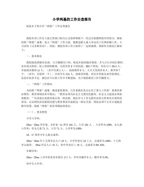 小学两基的工作自查报告