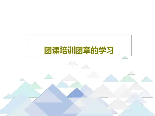 团课培训团章的学习39页PPT