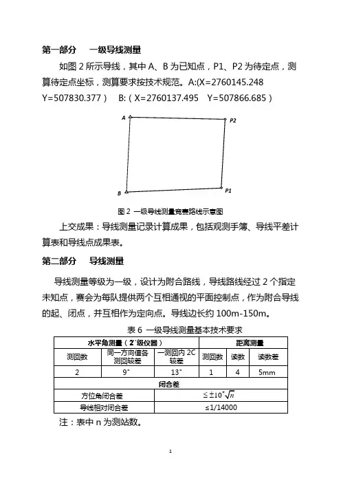 一级导线测量注意事项及范例