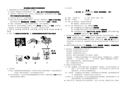 (完整版)《绿色植物是生物圈中有机物的制造者》复习学案