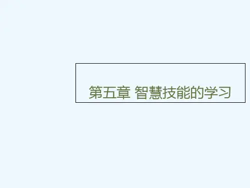 第五章智慧技能的学习