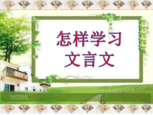 怎样学习文言文