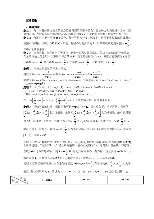 高考数学之三角函数知识点总结