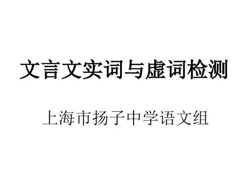 文言文实词与虚词检测