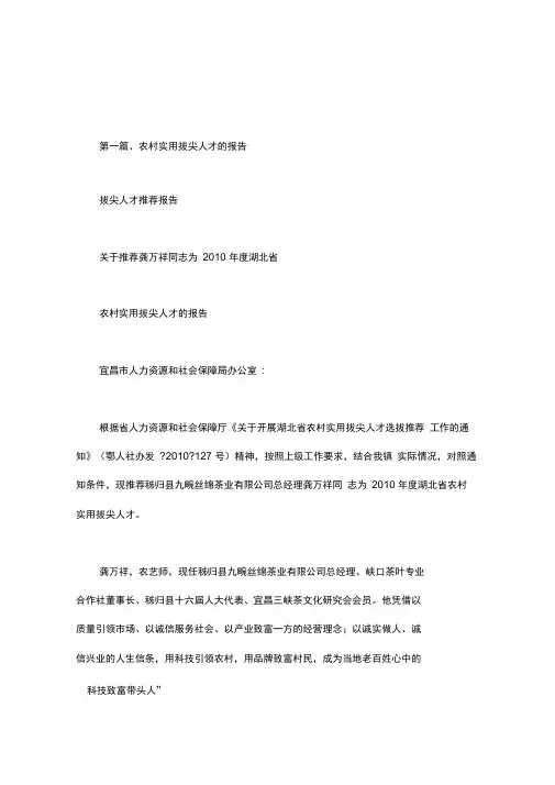 拔尖人才推荐报告.doc