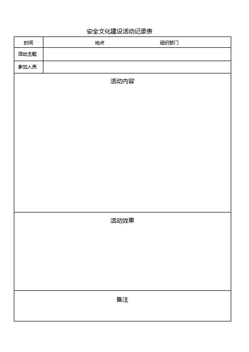 安全文化建设活动记录表
