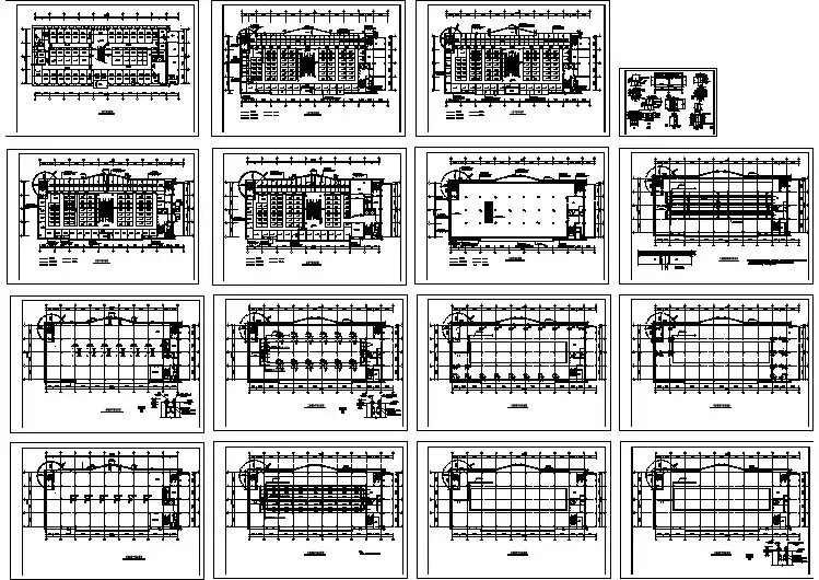 六层钢结构服饰城全套结构设计cad施工图