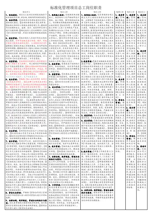 项目总工岗位职责