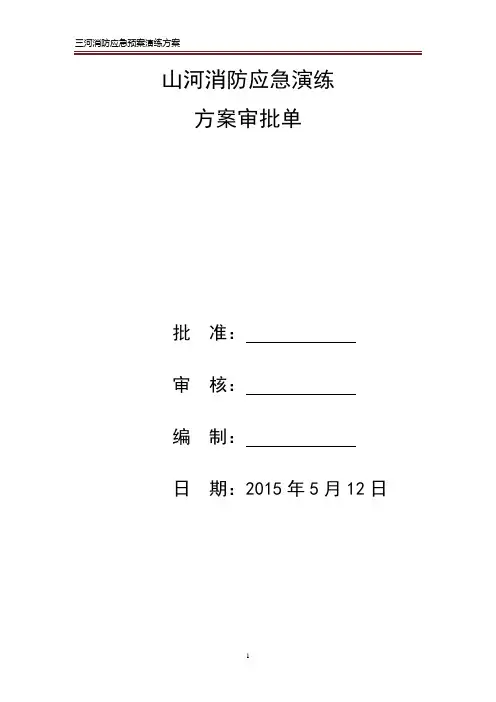 消防应急预案演练方案及审批单