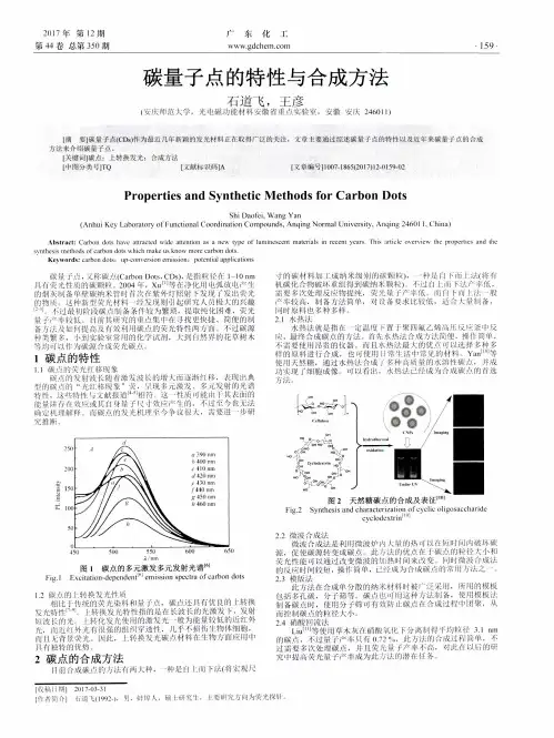 碳量子点的特性与合成方法
