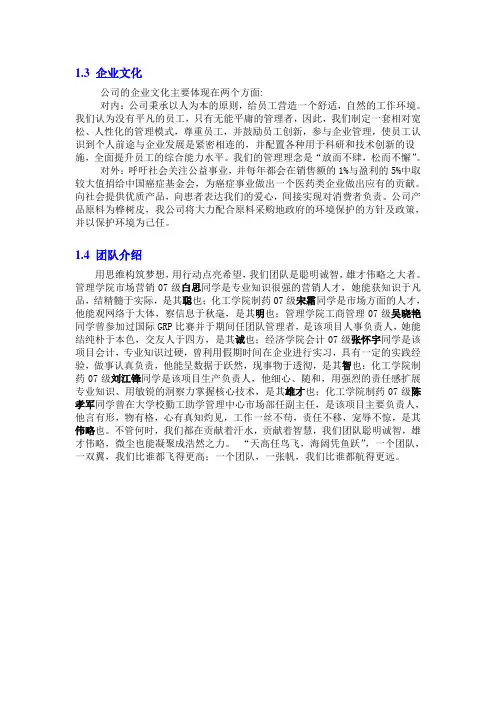 创业团队介绍