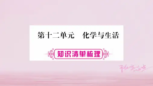 (宁夏专版)2018中考化学总复习 第一部分 教材系统复习 第12单元 化学与生活
