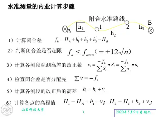 水准测量内业计算