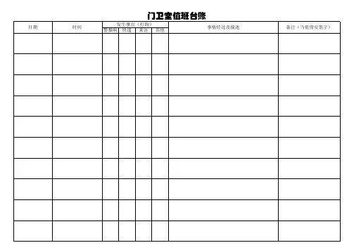 门卫室值班台账