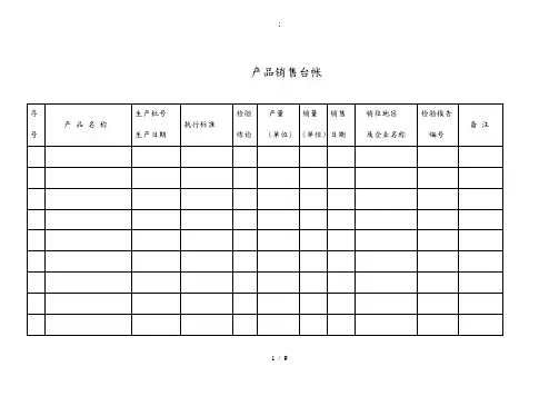 产品销售台帐