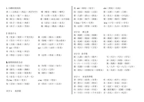 部编版语文二上  四会字扩词