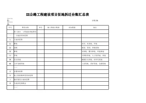 征地拆迁台账--