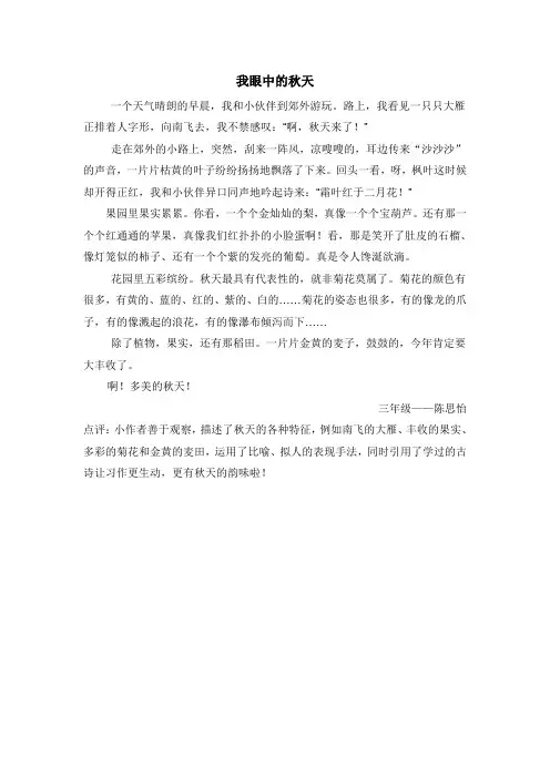 作文 我眼中的秋天
