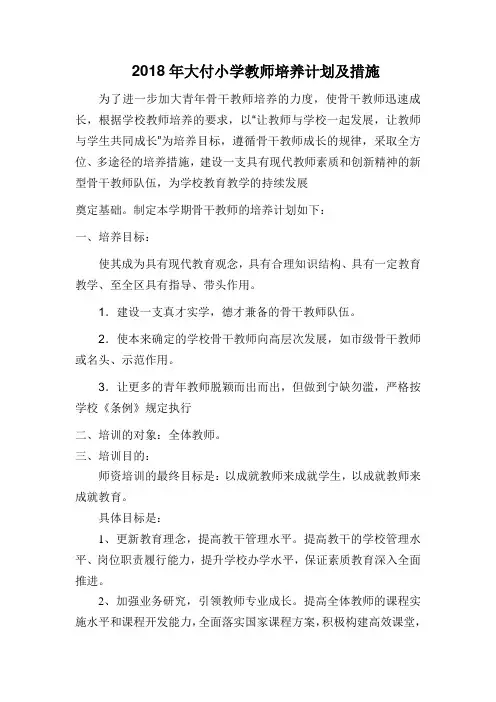 教师培训计划