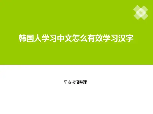 韩国人学习中文怎么有效学习汉字