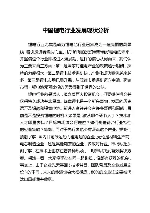 锂电池行业分析