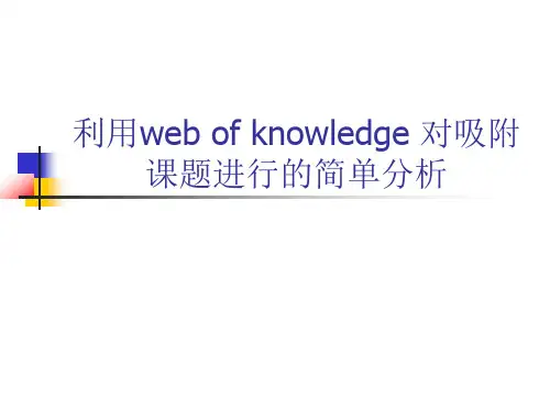 利用web of knowledge 对吸附课题进行的简单分析
