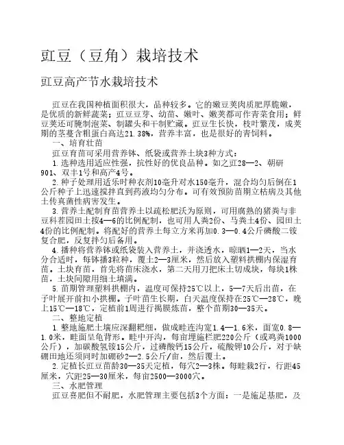 豇豆(豆角)栽培技术