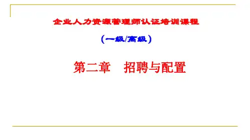 一级人力资源管理师第二章招聘与配置要点和串讲_图文