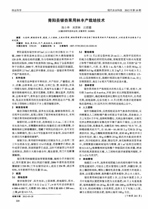 青阳县银杏果用林丰产栽培技术