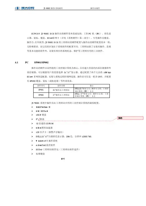 浙大中控JX300-操作站硬件