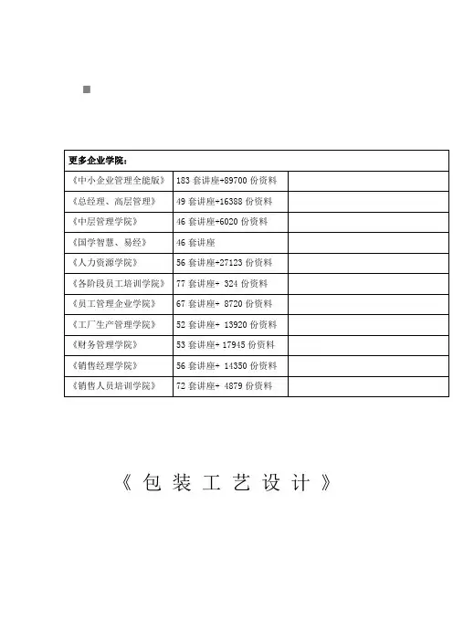 包装印刷包装工艺设计培训课程(doc 26页)