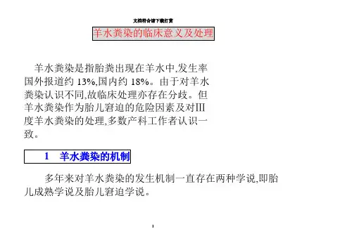 羊水粪染的临床意义及处理【精品】