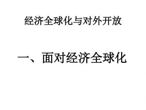 高一政治面对经济全球化