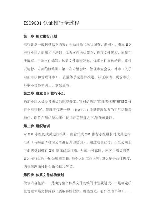 ISO9001认证推行全过程