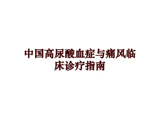 最新中国高尿酸血症与痛风临床诊疗指南ppt课件