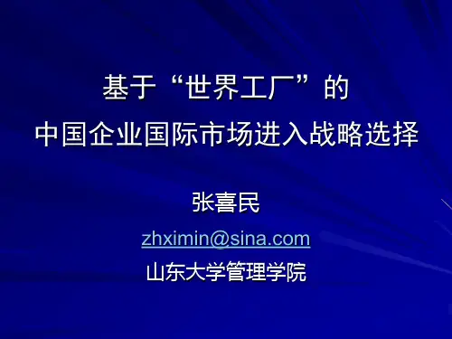 专题：中国企业国际市场进入战略
