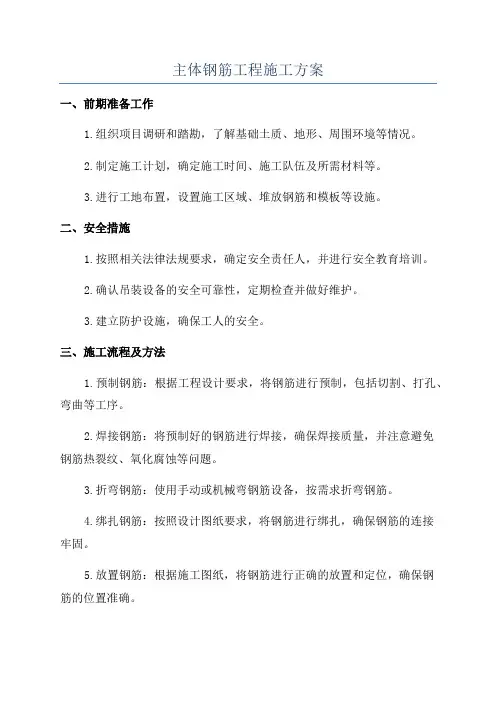 主体钢筋工程施工方案