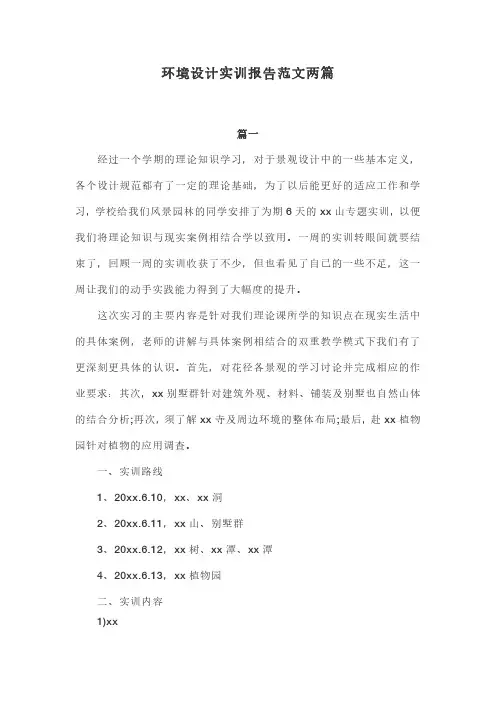 环境设计实训报告范文两篇
