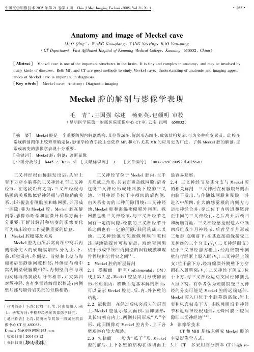 Meckel腔的解剖与影像学表现