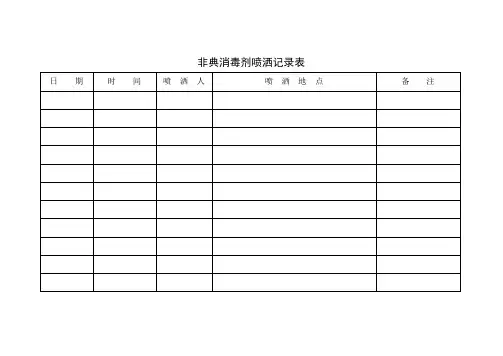 非典消毒剂喷洒记录表