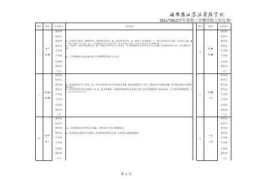改2011-2012学年度第二学期学校工作行事历(A3)