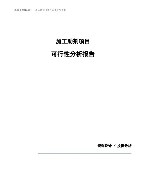 加工助剂项目可行性分析报告(模板参考范文)