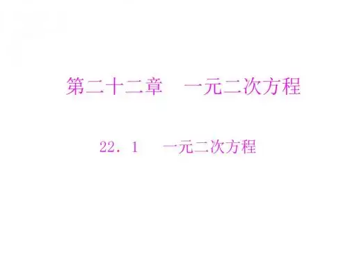 数学：22.1《一元二次方程》课件(人教版九年级上)