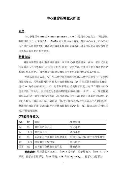 中心静脉压测量及护理
