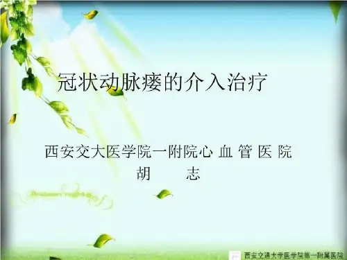 冠状动脉瘘的介入治疗--精品PPT课件