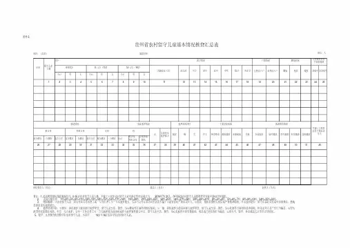 农村留守儿童基本情况登记表