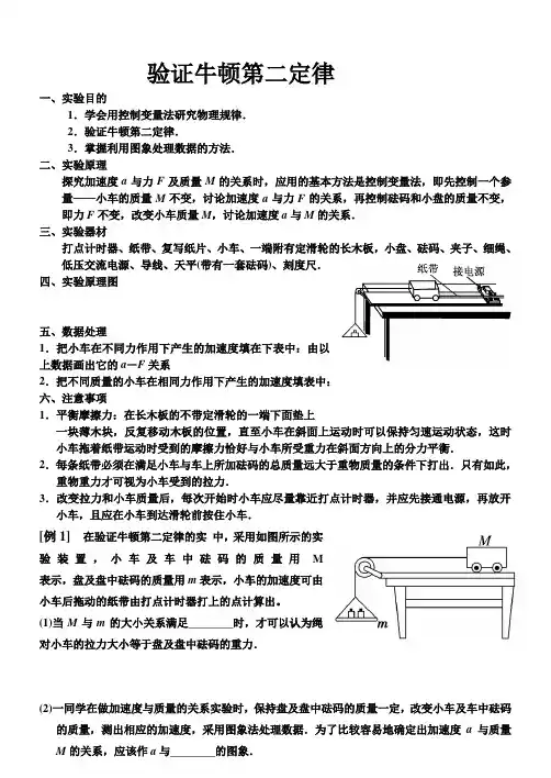 实验：验证牛顿第二定律
