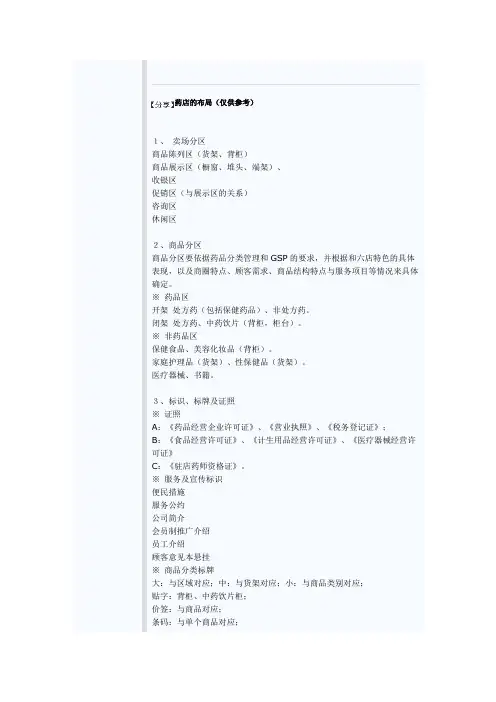 药店的布局