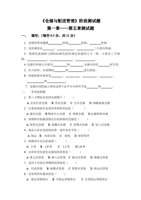仓库管理面试