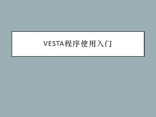 Vesta程序使用入门